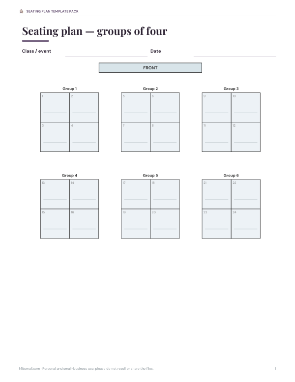 Preview of Printable Pods Layout Sheet
